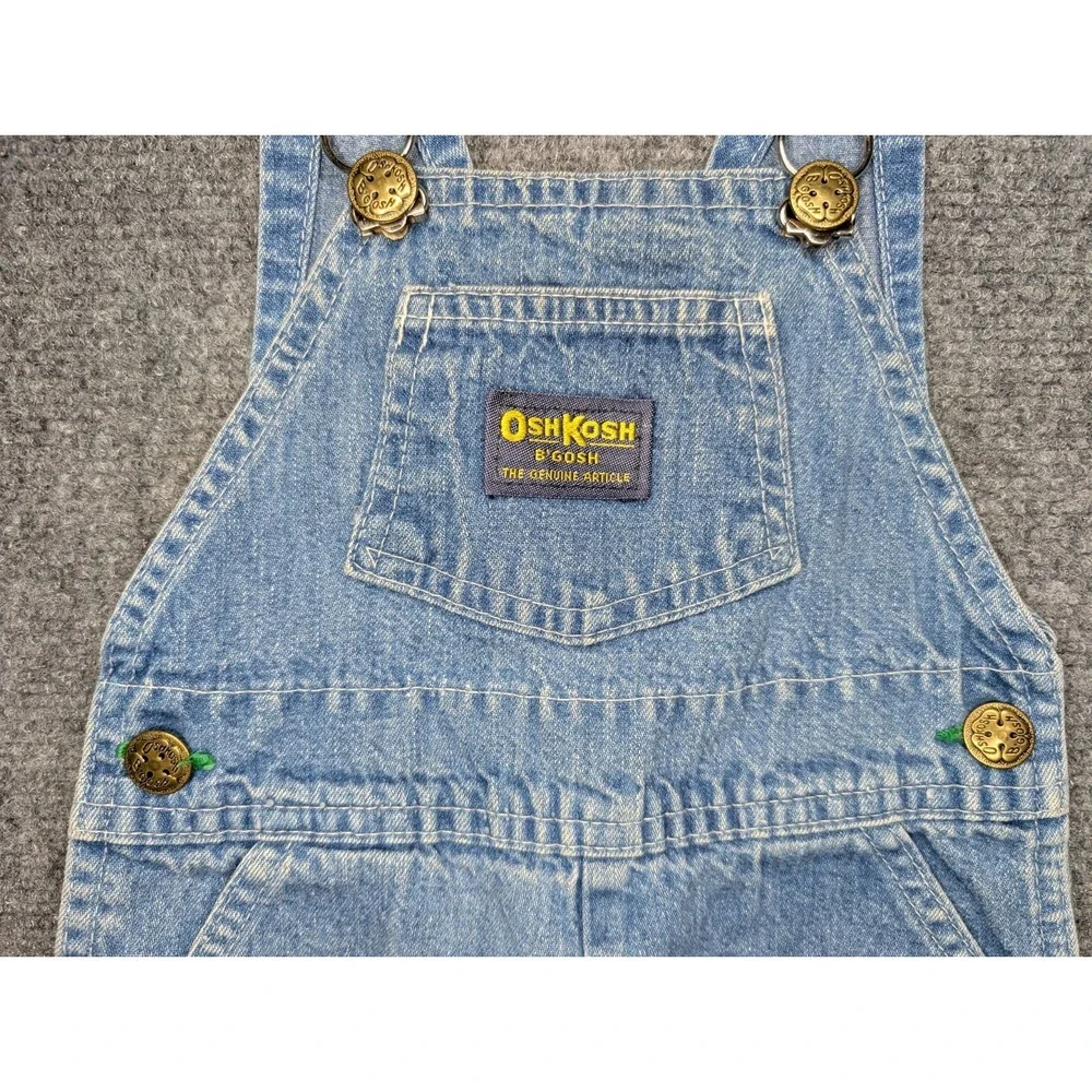 Vintage OshKosh B'Gosh Vestbak Denim Overalls Baby Size 6‎ Months USA Made Blue